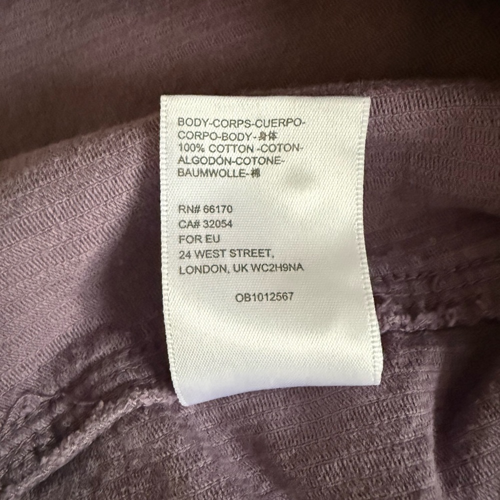 Urban Outfitters Lavender Oversized Corduroy Button Down Shirt 100% Cotton S - Picture 5 of 7